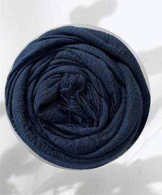 Navy-blue woven cotton hijab 1