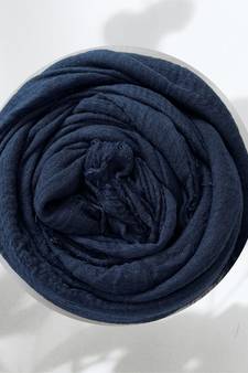 Navy-blue woven cotton hijab