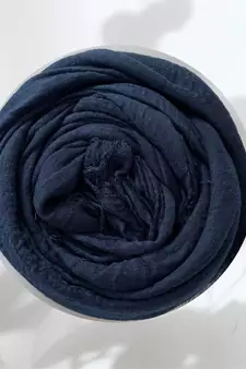 Navy-blue woven cotton hijab
