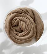 Light-brown woven cotton hijab