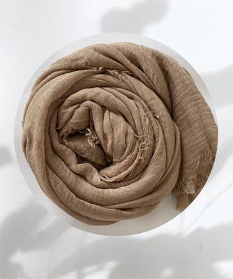 Light-brown woven cotton hijab 2