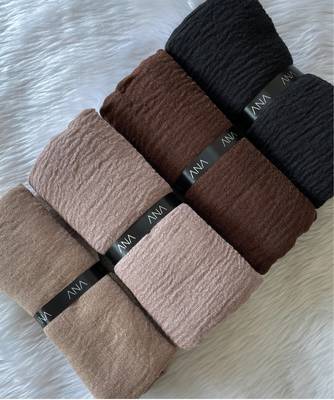 Light-brown woven cotton hijab 4