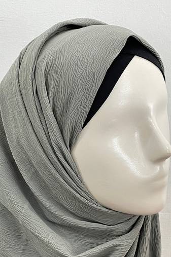 Grey woven polyester hijab