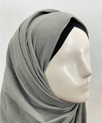 Grey woven polyester hijab 2