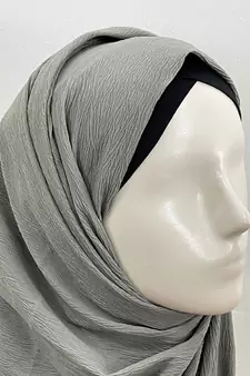Grey woven polyester hijab