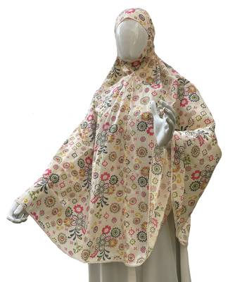 Orange printed cotton poly islamic-accessories 1