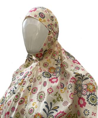 Orange printed cotton poly islamic-accessories 5