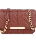 Tan Quilted Sling Bag