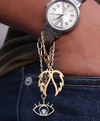 Evil Eye And Angel Wings Watch Charms Set Of 2 2