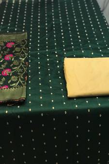 Dark-green banarasi banarasi silk salwar