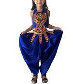 Aglare Dhoti Top top and pant set for babygirl,girls small girls,kids cord set.Saga Blue 