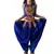 girls blue satin dhoti set with embroidered aari work