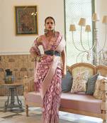 Latest Collection Kalki Koechlin Purple Tissue Silk Designer Indian Wear Saree With Blouse