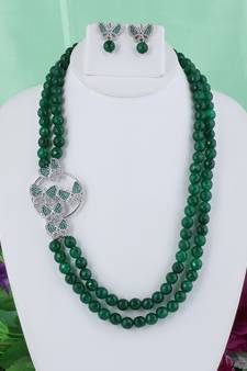 Green onyx necklace-sets