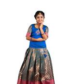 Shivangi Girls Ramar Green Lilly Bud Pattu Pavadai | Langa