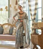 Kalki Koechlin Green Tissue Soft Silk Designer Indian Wear Wedding Saree With Blouse 