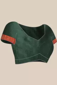 Green Woven Silk Blend Saree With Blouse