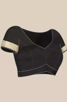 Black Woven Silk Blend Saree With Blouse