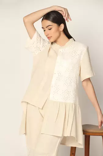 Off White Co-Ord Set  Summer Pret Wear