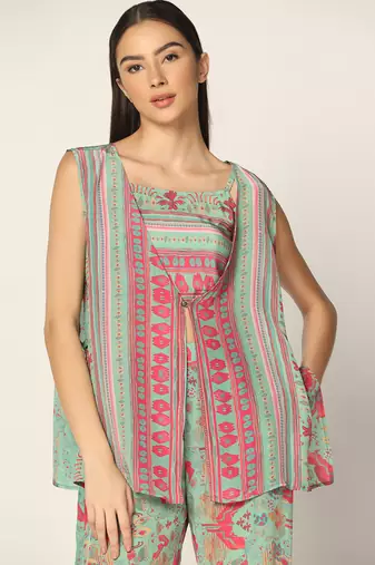 Mint And Pink Co-Ord Set Summer Pret Wear