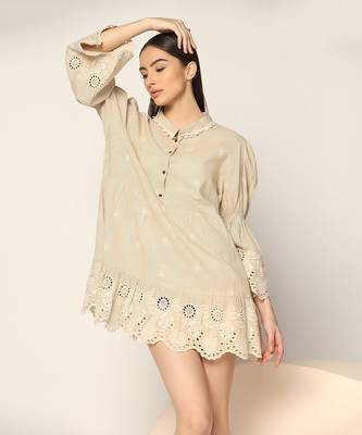 Beige Dress Summer Pret Wear 2