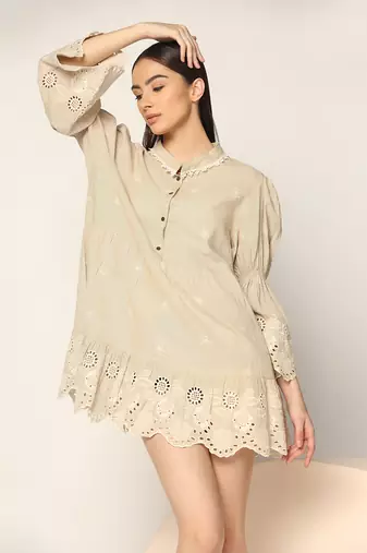 Beige Dress Summer Pret Wear
