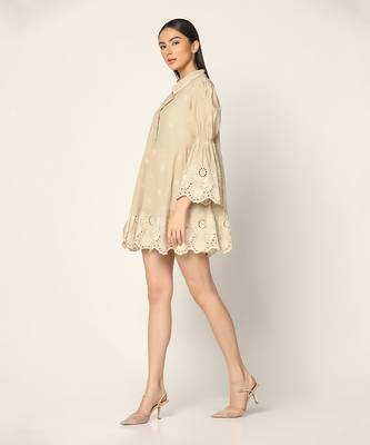 Beige Dress Summer Pret Wear 3