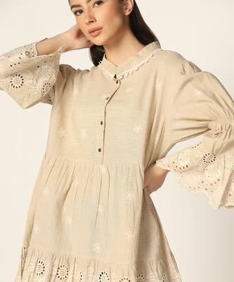 Beige Dress Summer Pret Wear 4