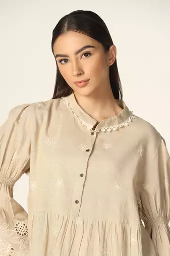Beige Dress Summer Pret Wear