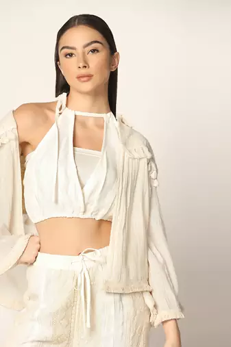 Off White Co-Ord Set Summer Pret Wear