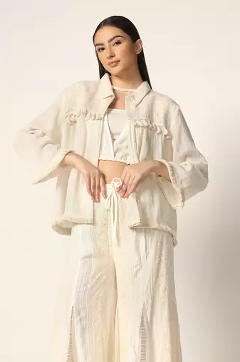 Off White Co-Ord Set Summer Pret Wear