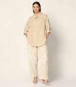 Beige Shirt Top Summer Pret Wear