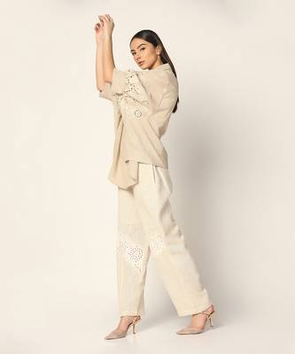 Beige Shirt Top Summer Pret Wear 2