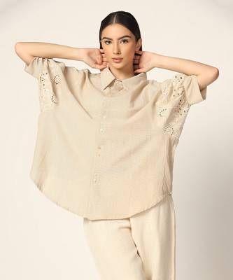 Beige Shirt Top Summer Pret Wear 4
