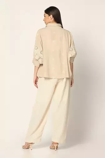 Beige Shirt Top Summer Pret Wear