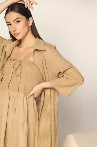 Mouse Maxi Dress With Long Shirt Summer Pret Wear