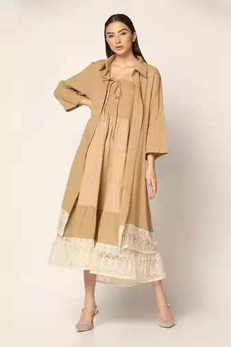 Mouse Maxi Dress With Long Shirt Summer Pret Wear