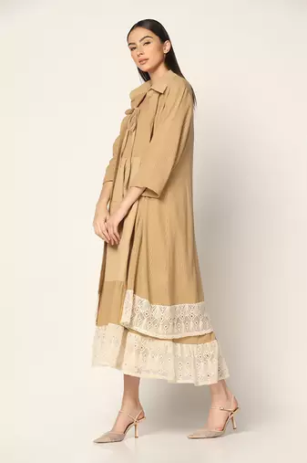 Mouse Maxi Dress With Long Shirt Summer Pret Wear