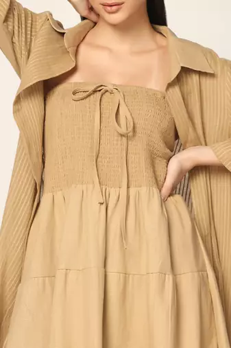 Mouse Maxi Dress With Long Shirt Summer Pret Wear