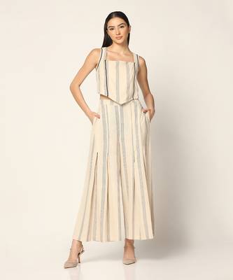 Off White Co-Ord Set Summer Pret Wear 1