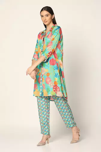 Blue Multi Co-Ord Set Summer Pret Wear