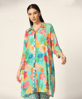 Blue Multi Co-Ord Set Summer Pret Wear 3