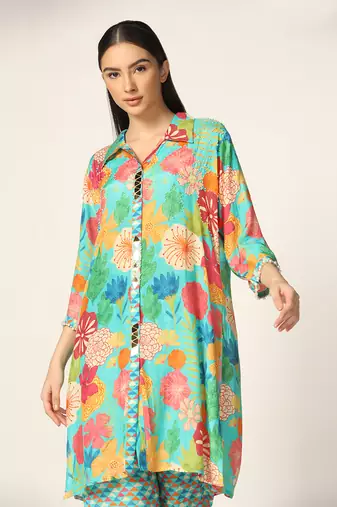 Blue Multi Co-Ord Set Summer Pret Wear