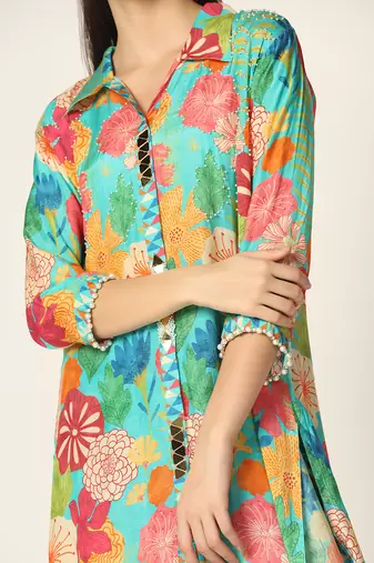 Blue Multi Co-Ord Set Summer Pret Wear