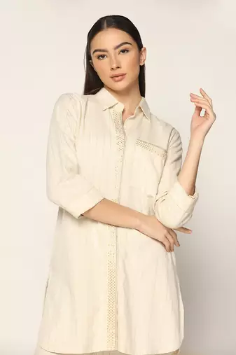 Off White Co-Ord Set Summer Pret Wear