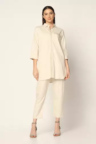 Off White Co-Ord Set Summer Pret Wear