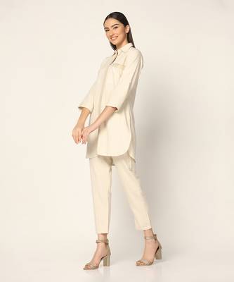 Off White Co-Ord Set Summer Pret Wear 5