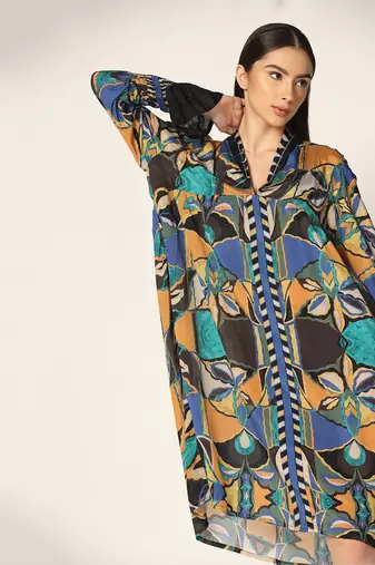 Blue Multi Dress Summer Pret Wear