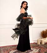 Evaa Black Corset And Gathered Lehenga