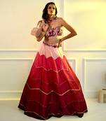 Celeste Pink Dupion Ombre Lehenga